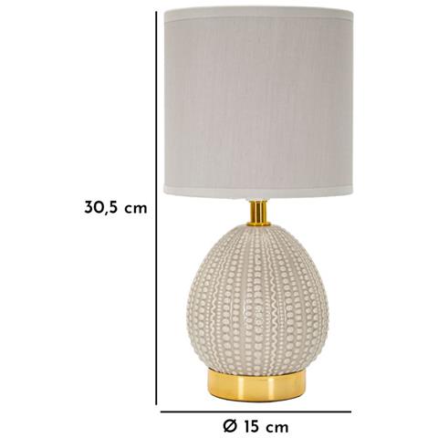 Lampada Da Tavolo Mf101 - Grigio - Ceramica - 15x15x30,5 Cm - Foto 6