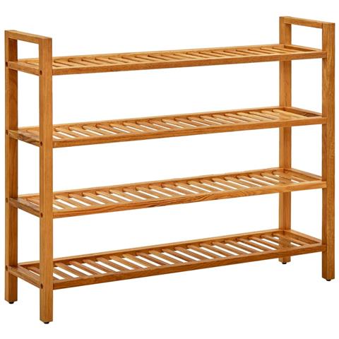 Scarpiera Con 4 Ripiani 100x27x80cm In Legno Massello Di Rovere - Foto 2