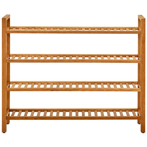 Scarpiera Con 4 Ripiani 100x27x80cm In Legno Massello Di Rovere - Foto 1