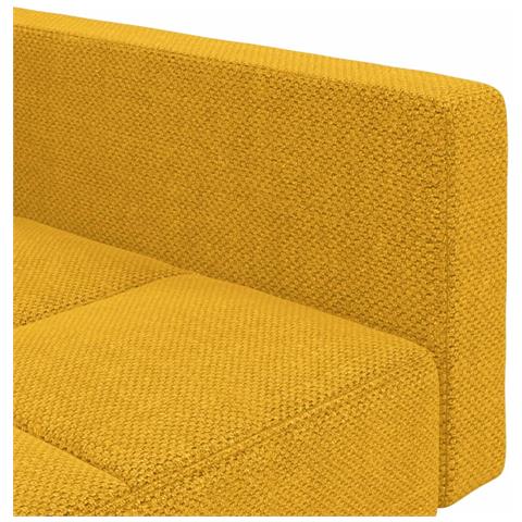 Divano Letto a 2 Posti con 2 Cuscini Giallo in Tessuto - Foto 9