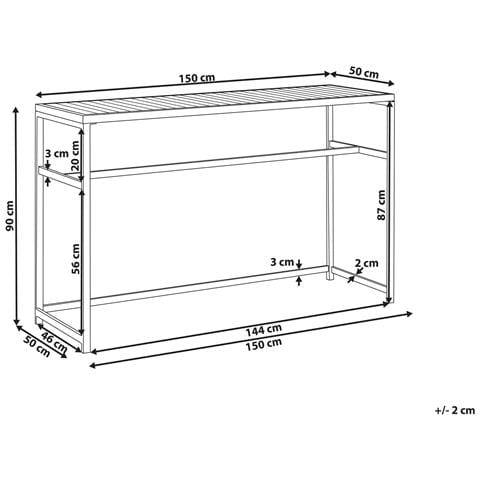 Tavolo Da Bar Da Giardino Avetrana 150 Cm 50 Cm Marrone /bianco - Foto 6