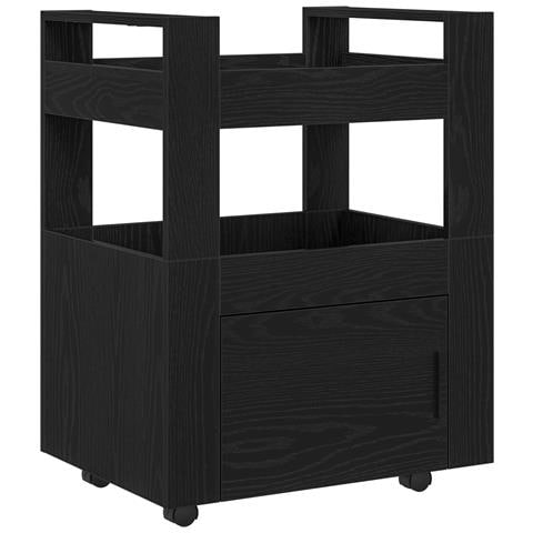 Carrello da Cucina  Nero Rovere 60x45x80 cm Legno Ingenerizzato - Foto 1