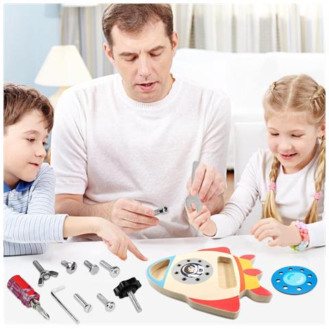 Tavola Di Legno Con Viti Giocattolo Educativo Per Bambini Montessori - Foto 2