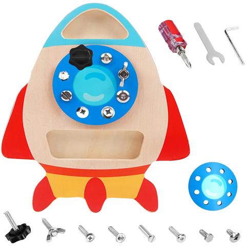 Tavola Di Legno Con Viti Giocattolo Educativo Per Bambini Montessori - Foto 1