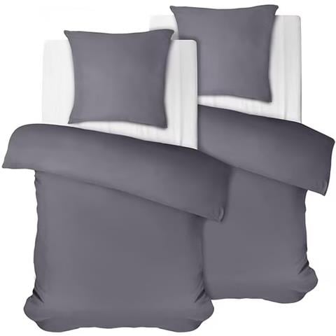 Biancheria Da Letto 135x200 Federe 80x80 4 Pezzi 100% Microfibra Grigio Scuro - Foto 2