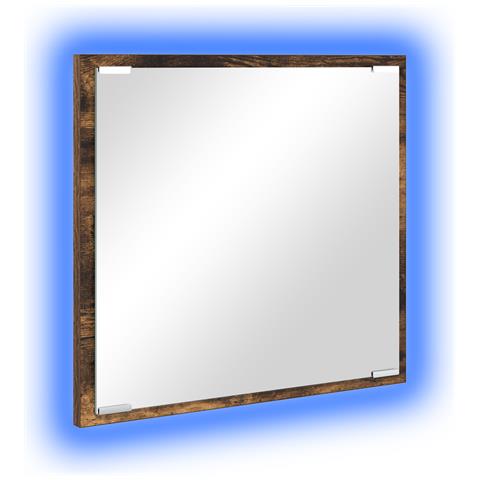 Specchio da Bagno a LED Rovere Affumicato 40x8.5x37 cm Legno Composito - Foto 1