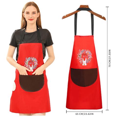 Grembiule Da Cucina Rosso Senza Maniche, Impermeabile E Resistente All'olio, Con Design Per Asciugare Le Mani - Foto 3