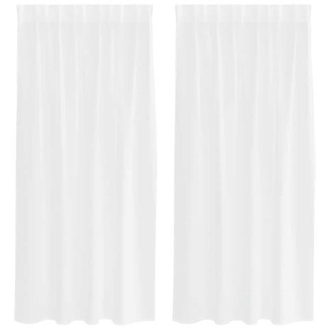 Tende con tende 2 pcs Bianco 140x175cm Poliestere - Foto 1