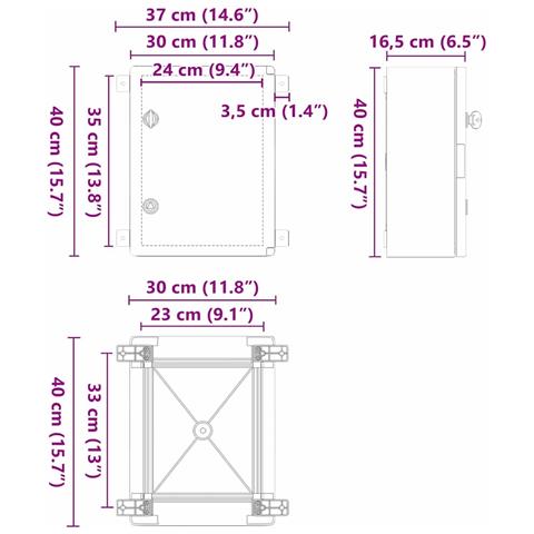 Armadietto di Controllo Grigio 30 x 16.5 x 40 cm Plastica ABS - Foto 9