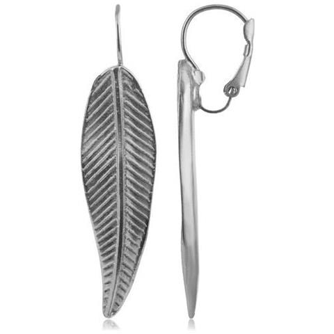 Orecchino A Gancio In Foglia D'argento - Foto 1