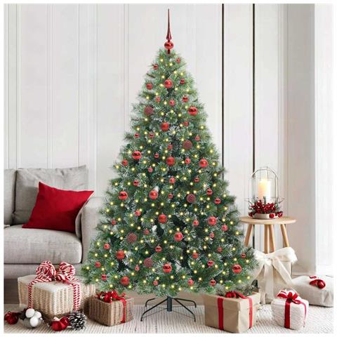 Albero di Natale artificiale con 300 LED Verde 180 cm PE e PVC - Foto 2