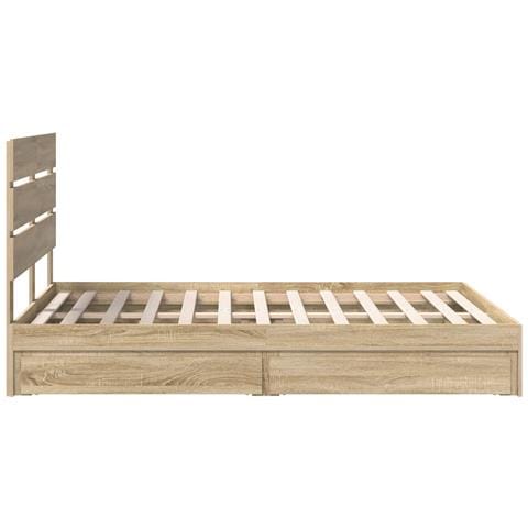 Letto con Contenitore con testiera Rovere Sonoma 160 x 200 cm - Foto 9