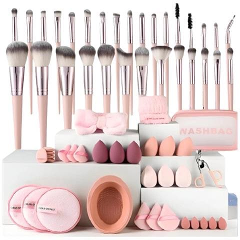 Set Completo Di 30 Pennelli Trucco Con Spugne, Fascia, Polsini E Pochette - Kit Cosmetico Completo - Foto 1