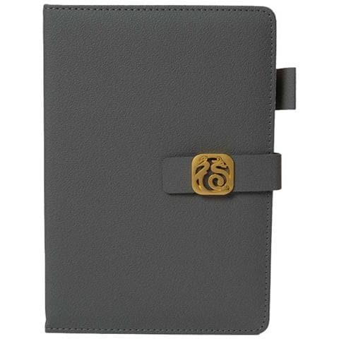 Quaderno A5 In Pelle Pu Ispessita Con Chiusura Magnetica E Portapenna Grey - Foto 1