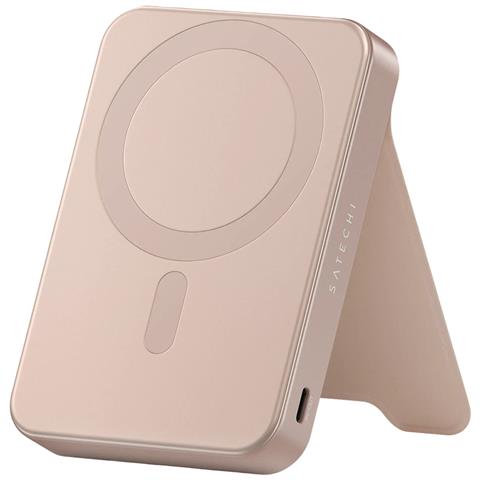 Powerbank Magnetico 10000mah Compatibile Qi2 15w Modello Onthego Con Supporto, Rosa - Foto 1
