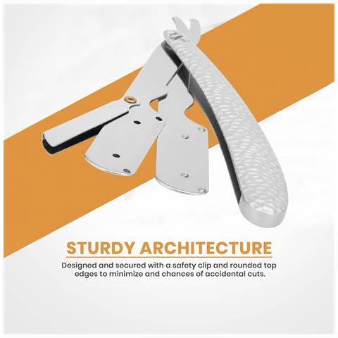 Rasoio Di Sicurezza Manuale In Acciaio Inossidabile Con 10 Lame - Strumento Professionale Per La Rasatura Silver - Foto 5