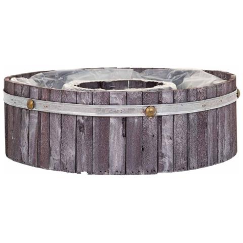 Cestino Tondo In Legno Grigio 36x36x11h - Foto 2