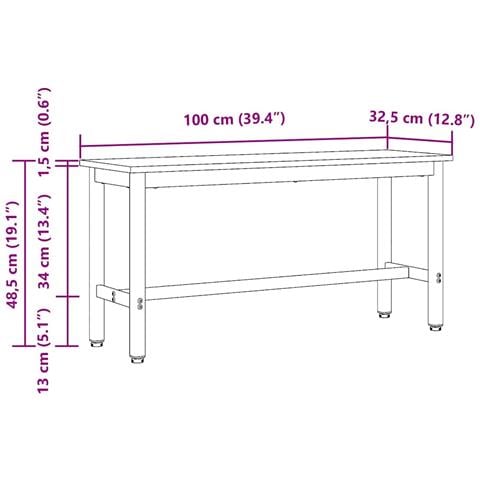 Panchina da pranzo Grigio Sonoma 100 x 32,5 x 48,5 cm - Foto 9