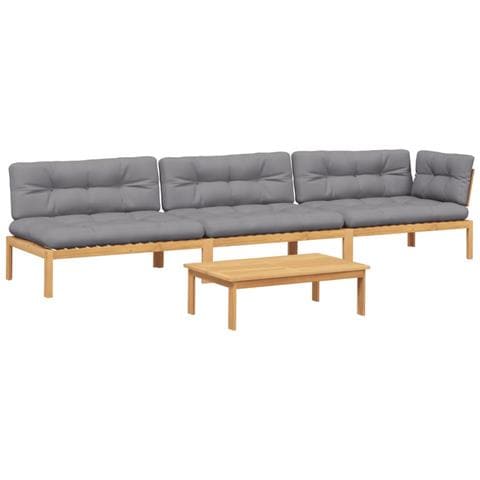 Set Divani Pallet Giardino 4pz Cuscini Legno Massello Acacia - Foto 1