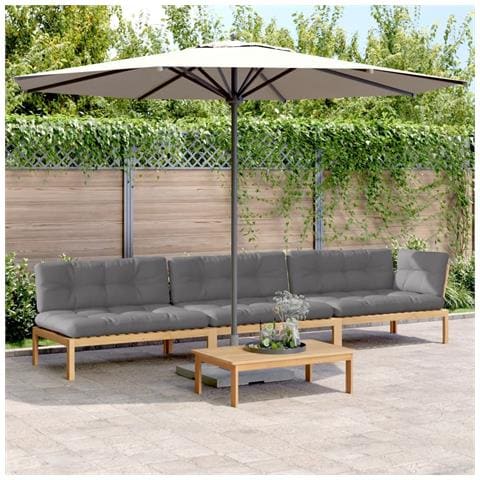 Set Divani Pallet Giardino 4pz Cuscini Legno Massello Acacia - Foto 2