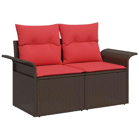 Divano da giardino con cuscino 141 x 62 x 69 cm polyrattan - Foto 1