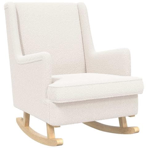 Sedia a dondolo Crema 62 x 80 x 85 cm Tessuto in Lana di Pecora - Foto 1