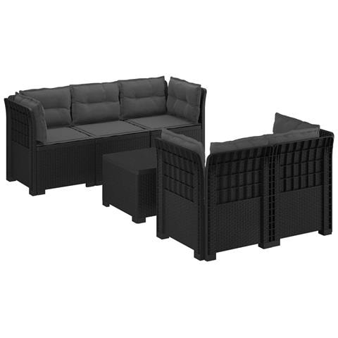 Divano da Giardino 5 Posti con Cuscini Stile Rattan PP - Foto 1
