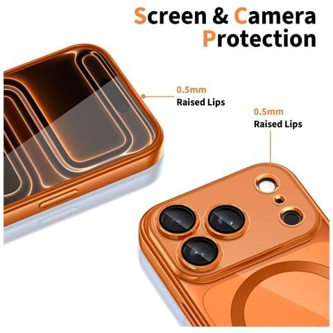 Custodia Per Iphone 17 Pro Con Magsafe Trasparente Arancione - Foto 1