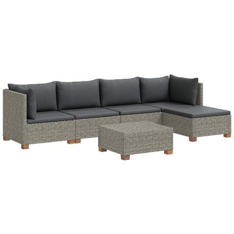 6 pz Set Lounge in Rattan con Cuscini GENDT Rattan naturale - Foto 1
