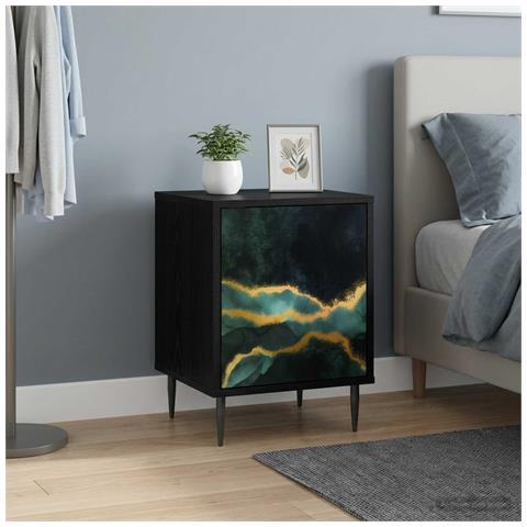 Armadio da Notte WIJHE 2 pz Rovere Nero 36 x 33 x 51 cm - Foto 2