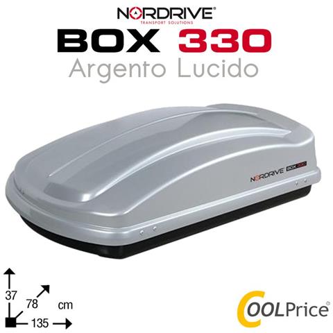 Box Da Tetto Baule Portatutto 330l Argento Lucido Abs - Foto 1