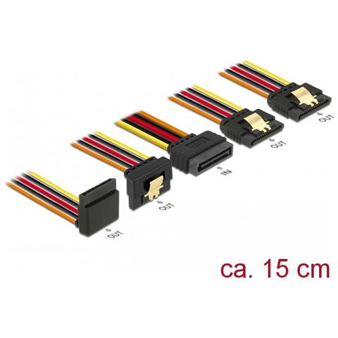 60147 cavo SATA 0,15 m SATA a 15 pin 4 x SATA 15 pin Nero, Arancione, Rosso, Giallo - Foto 2