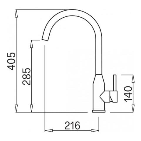 Miscelatore Monocomando con canna girevole Adige 21x40 cm Keratek Plus Black Nero Assoluto 86 - Foto 1