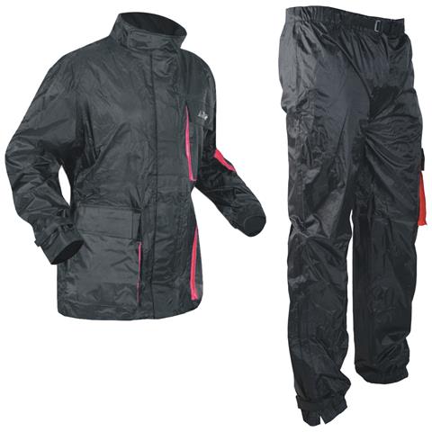 Impermeabile 2 Pezzi Anti Pioggia Tuta Pantaloni Giacca Pantoloni Moto Nero L - Foto 2