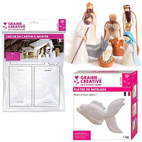 Kit Presepe Di Natale In Cartone Con Figurine In Gesso - Foto 2