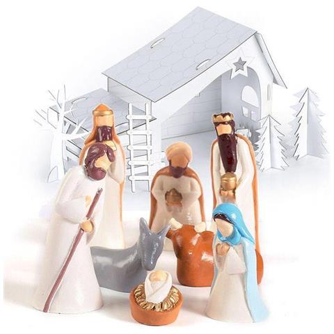 Kit Presepe Di Natale In Cartone Con Figurine In Gesso - Foto 4