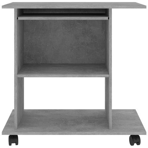Scrivania Computer Grigio Cemento 80x50x75 cm Legno Multistrato - Foto 2