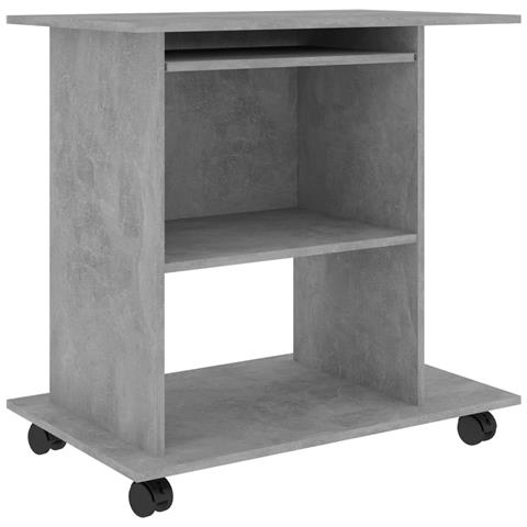 Scrivania Computer Grigio Cemento 80x50x75 cm Legno Multistrato - Foto 1