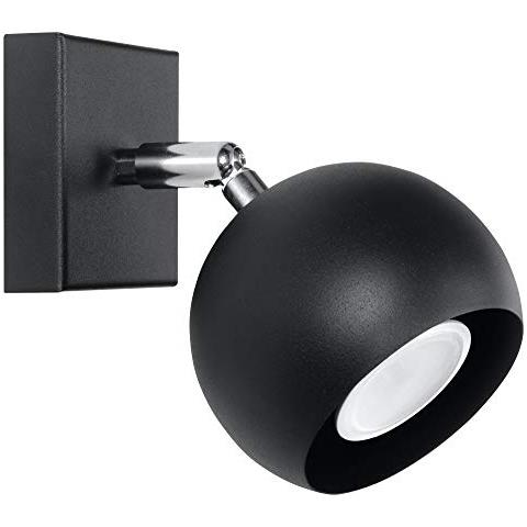 Lampada Da Parete In Acciaio, 10 X 15 X 8 Cm, Colore: Nero - Foto 1