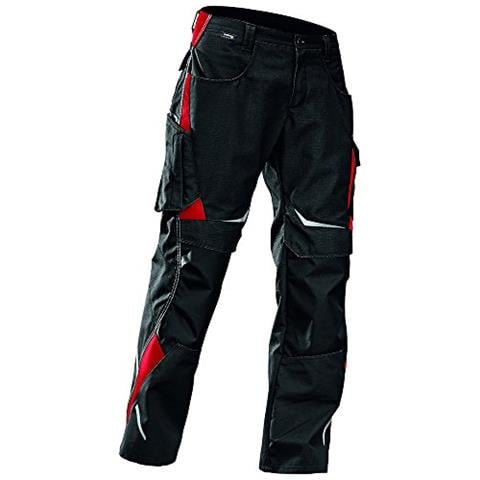 Pantaloni Da Lavoro, 1 Pezzi, 48, Nero / Rosso, 23.245.353-9.955 - 48 - Foto 1