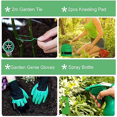 Attrezzo Da Giardino Mano Kit Regalo Tool Il Trapianto Allaperto Di Giardinaggio A Gardener Con La Borsa Stretta Resistente Per Lo Stoccaggio - Foto 4