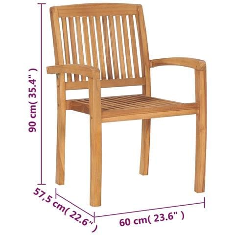 Sedie Da Giardino Impilabili 8 Pz In Legno Massello Di Teak - Foto 5