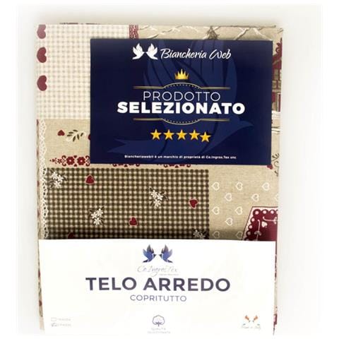 Telo Arredo Granfoulard Copritutto Cotone Made Italy Vari Disegni Arredatutto Copriletto Multiuso 2 Piazze Valbadia - Foto 5