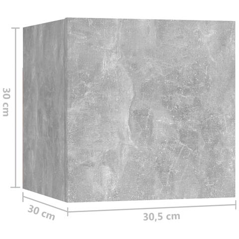 Set di Mobili Porta TV 8 pz Grigio Cemento in Legno Multistrato - Foto 2