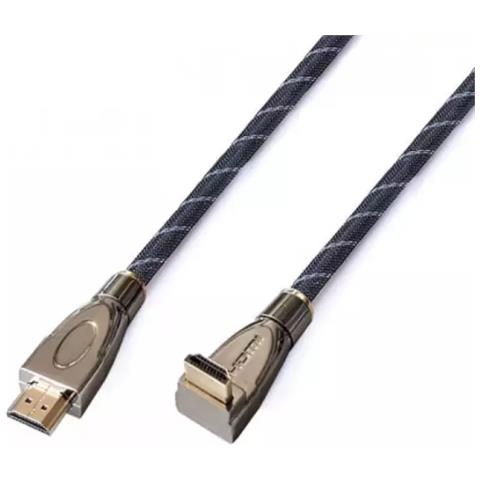 Cavo HDMI Full HD ad Alta Velocità con Ethernet 1m Spina Metallica 90° - Foto 1