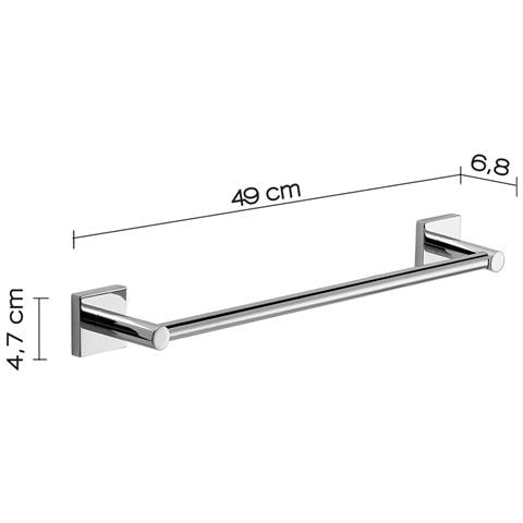 Portasalviette 45 Cm Da Muro In Acciaio Inox Aisi 304 E Cromall Fj21-45 Gedy Serie Fuji Cromato - Foto 3