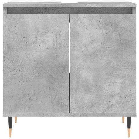 Armadietto Da Bagno Grigio Cemento 58x33x60cm Legno Multistrato - Foto 10