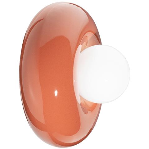 Applique Vintage Decò Bumbum Ceramica Arancio Pokè 1 Luce G9 - Foto 1