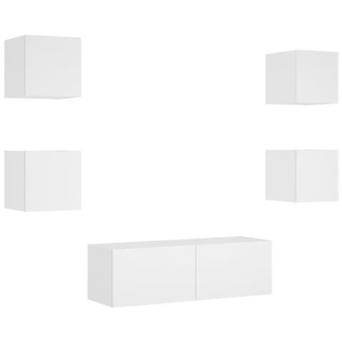 Mobili Tv A Muro 5pz Con Luci Led Bianchi - Foto 2