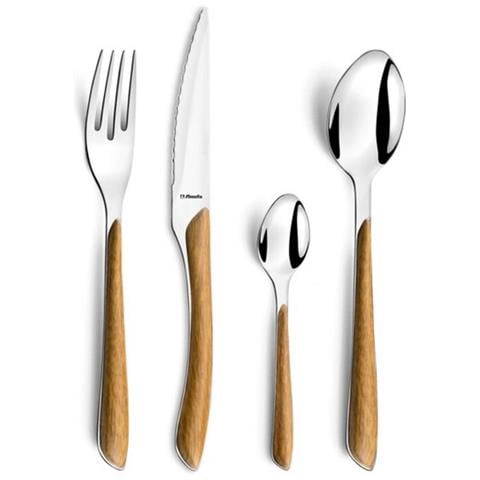 Servizio Di Posate Eclat Legno Metallo Acciaio Inossidabile (24 Pcs) - Foto 1